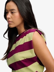 Superdry Purple Deep Rib Stripe Bardot Top - Image 4 of 7