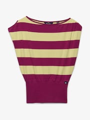 Superdry Purple Deep Rib Stripe Bardot Top - Image 6 of 7
