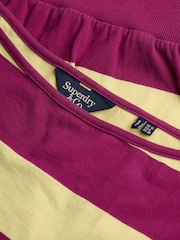 Superdry Purple Deep Rib Stripe Bardot Top - Image 7 of 7