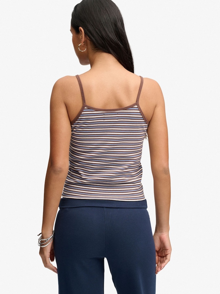 Superdry Brown Ath Ess Stripe Cami - Image 2 of 7