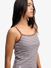 Superdry Brown Ath Ess Stripe Cami - Image 3 of 7