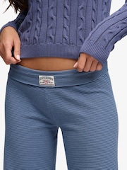 Superdry Blue Athletic Essentials Stripe Jersey Trousers - Image 3 of 7