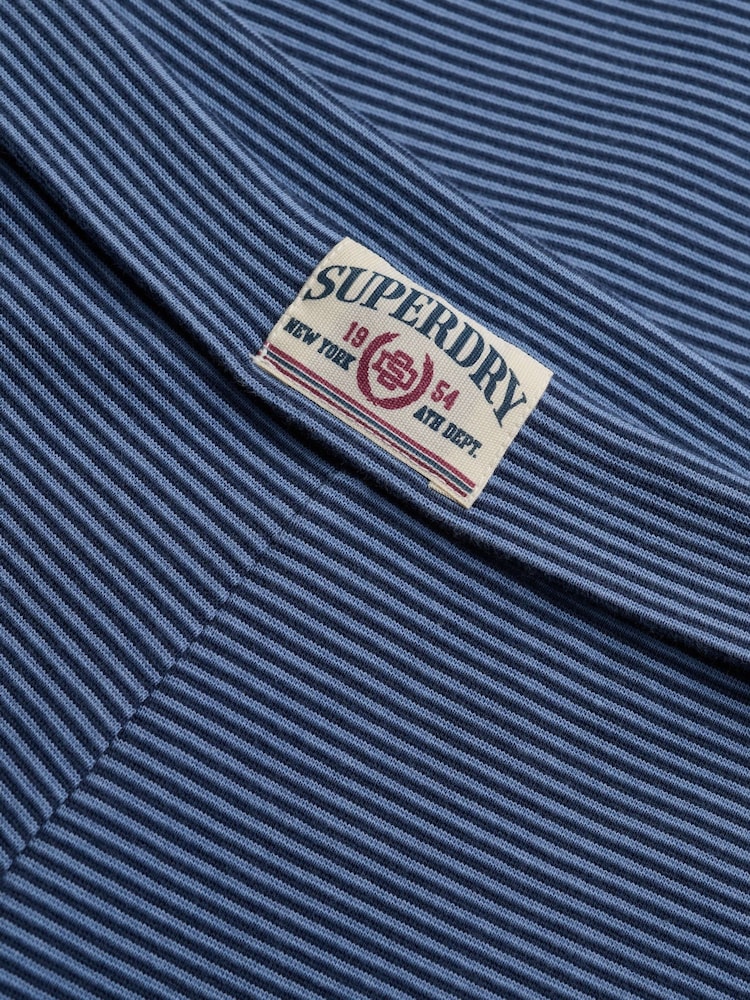 Superdry Blue Athletic Essentials Stripe Jersey Trousers - Image 7 of 7