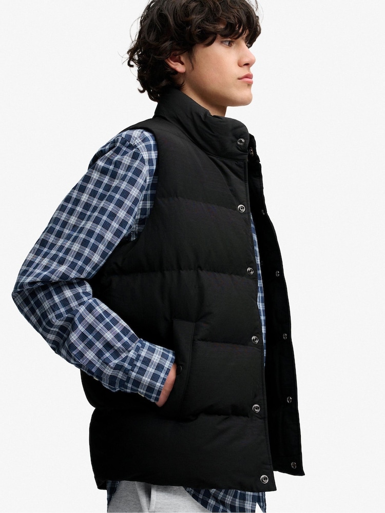 Superdry Black Non Hood Short Everest Gilet - Image 2 of 7