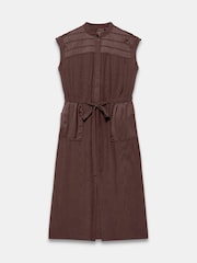 Mint Velvet Brown Utility Midi Shirt Dress - Image 7 of 8