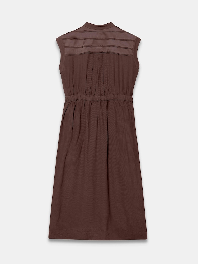 Mint Velvet Brown Utility Midi Shirt Dress - Image 8 of 8