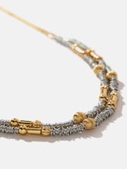 Mint Velvet Silver Tone Mixed Metal Layered Necklace - Image 3 of 4