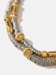 Mint Velvet Silver Tone Mixed Metal Layered Necklace - Image 4 of 4