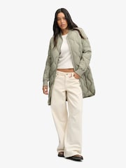Superdry Green Longline Quilted Liner Jacket - Image 6 of 7