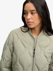 Superdry Green Longline Quilted Liner Jacket - Image 7 of 7