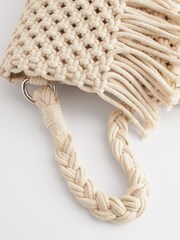 Cream Crochet Fringe Cross-Body Bag - Image 8 of 9