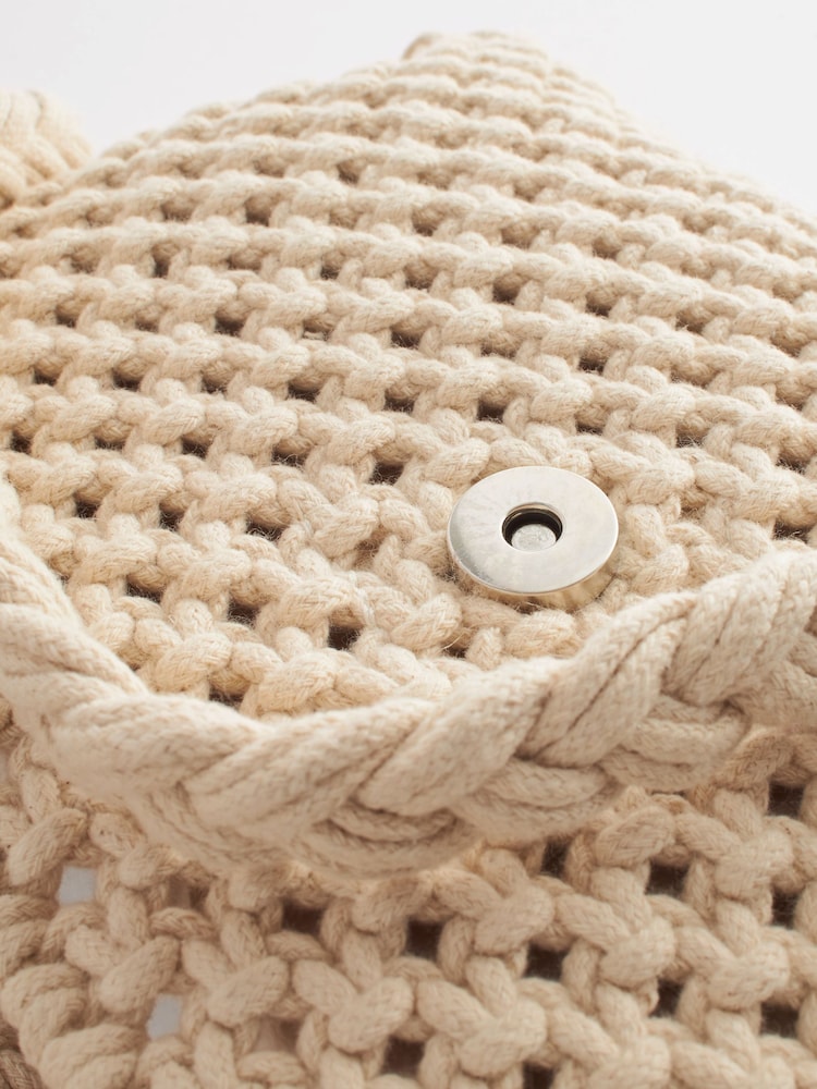 Cream Crochet Fringe Cross-Body Bag - Image 9 of 9 Cream Crochet Fringe Cross-Body Bag - Image 9 of 9