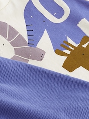 White/Cobalt Blue Safari Character Baby Top and Leggings 2 Piece Set - Image 5 of 5
