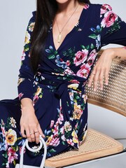أزرق - Jolie Moi Greyson Long Sleeve Maxi Dress - Image 10 of 10