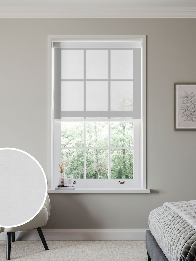 Linen Cream Bays Made to Measure Roller Blind - Image 1 of 6
