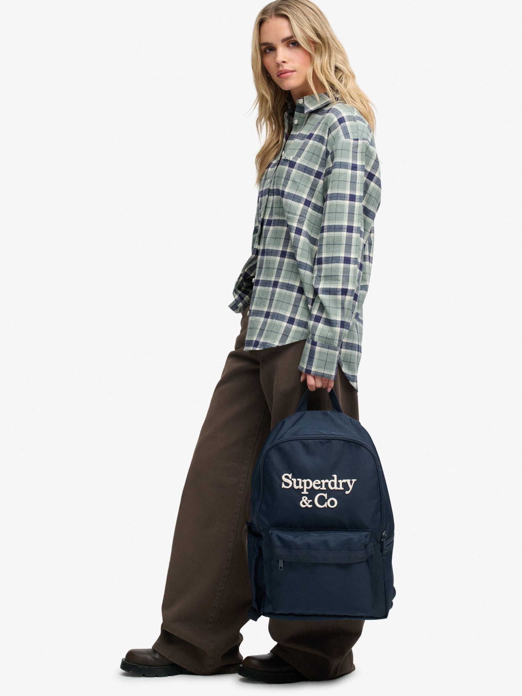 Superdry Men's Eclipse Navy/Off White Company Logo Backpack - Image 4