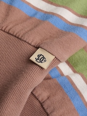 Superdry Brown Deep Rib Stripe Bardot Top - Image 7 of 7