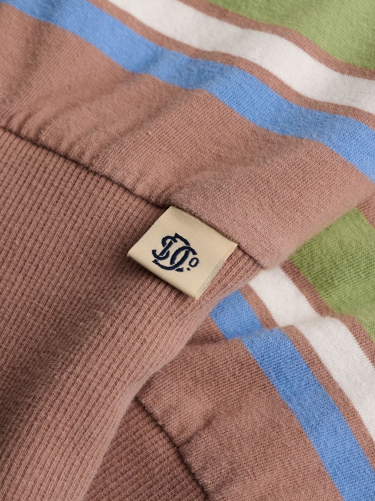 Superdry Brown Deep Rib Stripe Bardot Top - Image 7 of 7