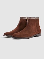 Reiss Clay Wildleder-Stiefel mit Reißverschluss - Bild 3 von 5
