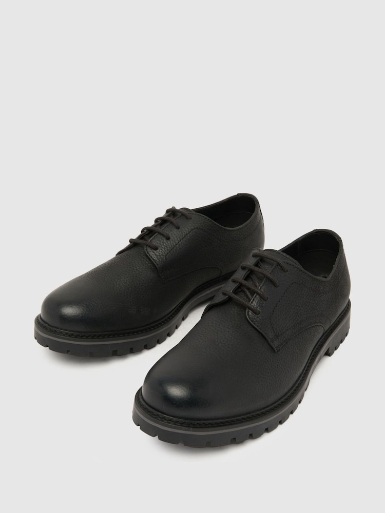 Schuh Paxon Leather Lace-Up Black Shoes - Image 1 of 4