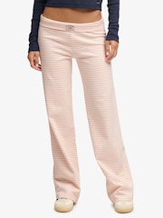 Superdry Pink Athletic Essentials Stripe Jersey Trousers - Image 1 of 6