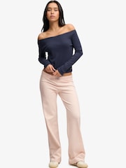 Superdry Pink Athletic Essentials Stripe Jersey Trousers - Image 4 of 6