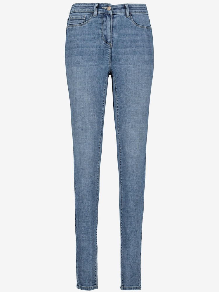 Mid Blue Denim Power Stretch Denim Leggings - Image 2 of 4