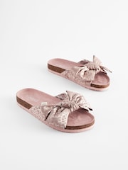 Rosa mit Animal-Print - Schleifen-Slipper mit Fußbett​​​​​​​ - Bild 3 von 8