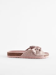 Rosa mit Animal-Print - Schleifen-Slipper mit Fußbett​​​​​​​ - Bild 4 von 8