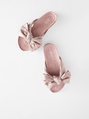 Rosa mit Animal-Print - Schleifen-Slipper mit Fußbett​​​​​​​ - Bild 5 von 8