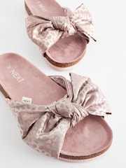 Rosa mit Animal-Print - Schleifen-Slipper mit Fußbett​​​​​​​ - Bild 6 von 8