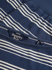 Superdry Blue Deep Rib Stripe Bardot Top - Image 7 of 7