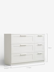 White Flynn 6 Drawer Chest of Drawers - Image 6 of 9
