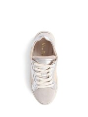 Pavers Cream Leather Lace Up Star Trainers - Image 4 of 5