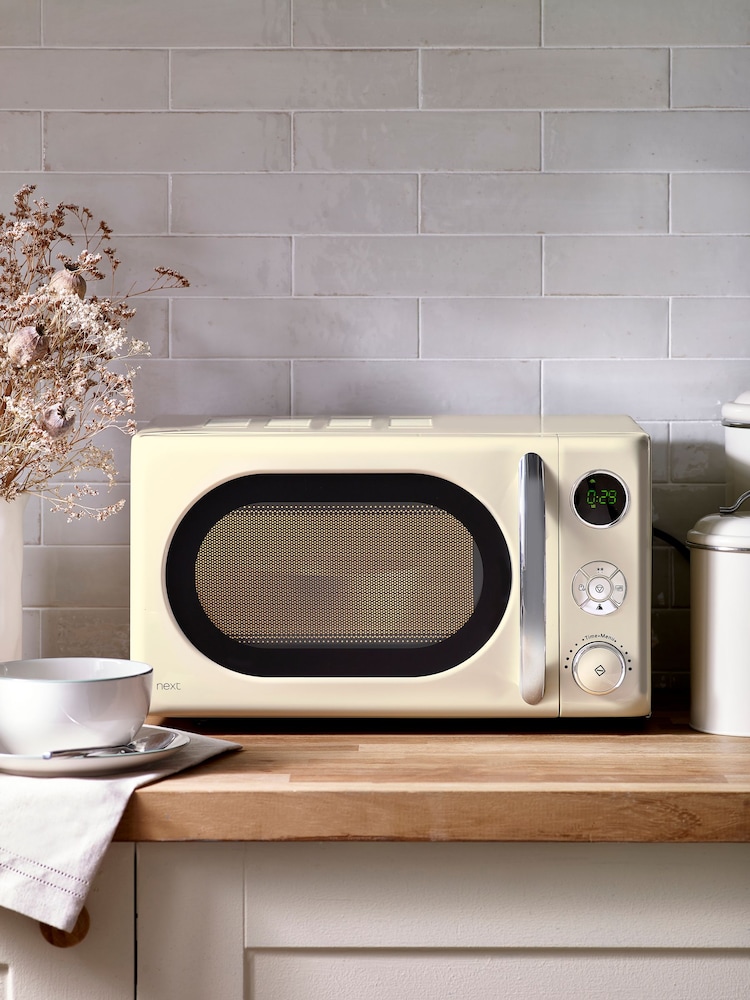 Cream Digital 800W 20L Microwave - Image 1 of 5