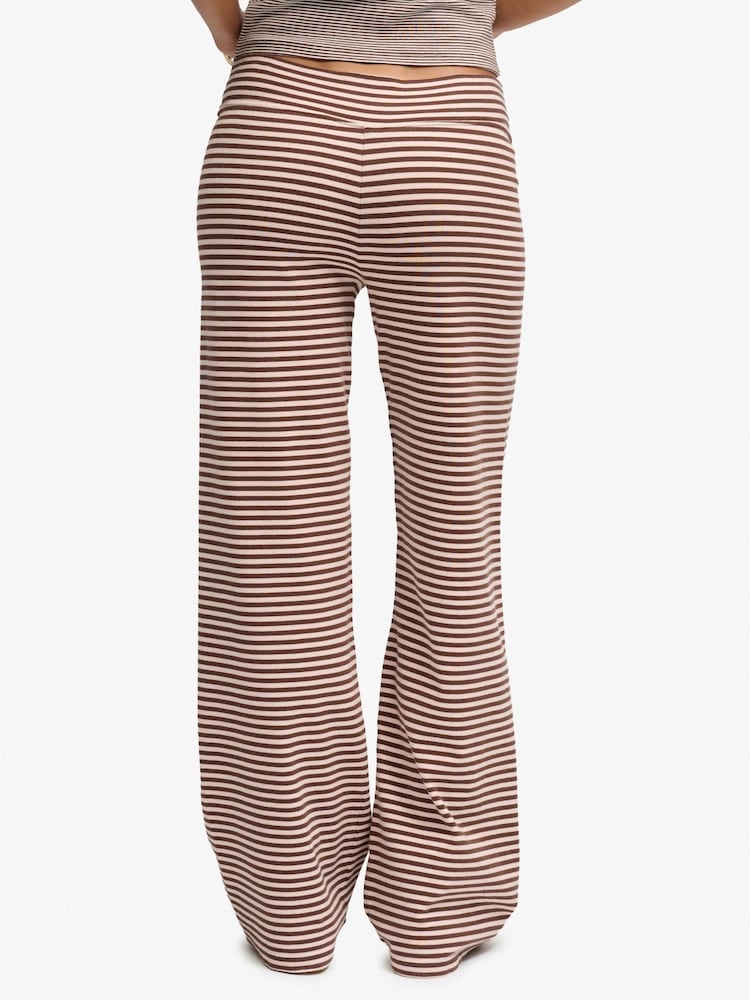 Superdry Brown Athletic Essentials Stripe Jersey Trousers - Image 2 of 7