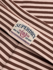 Superdry Brown Athletic Essentials Stripe Jersey Trousers - Image 7 of 7
