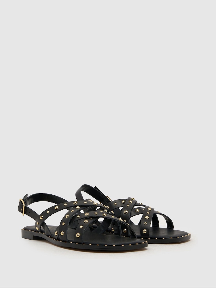 Schuh Thelma Studded Suede Sandals - Image 2 of 4