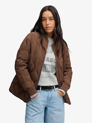 Superdry Brown Short Quilted Liner Jacket - Image 4 of 6