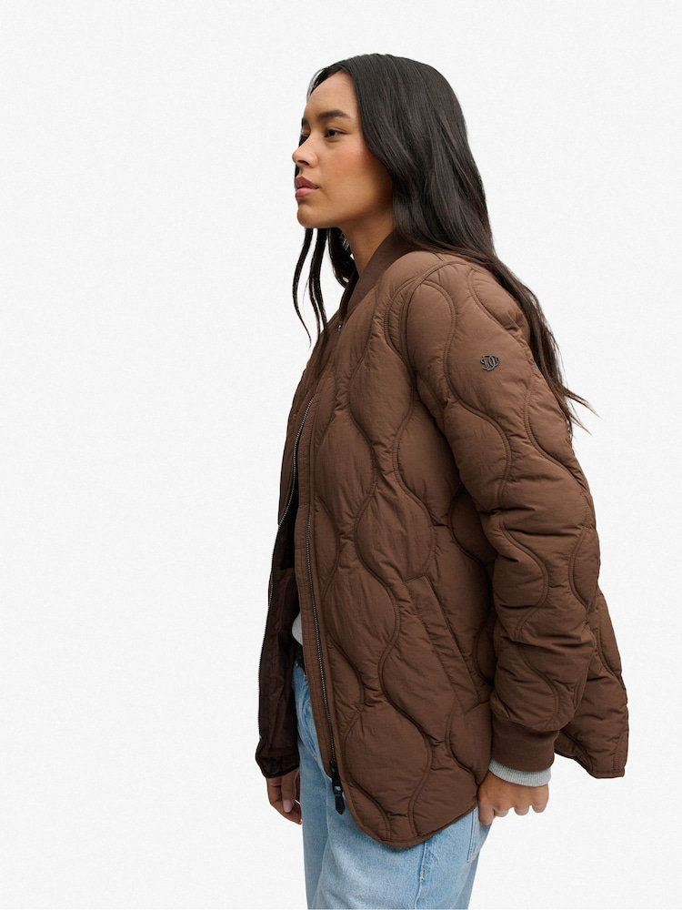 Superdry Brown Short Quilted Liner Jacket - Image 6 of 6 Superdry Brown Short Quilted Liner Jacket - Image 6 of 6