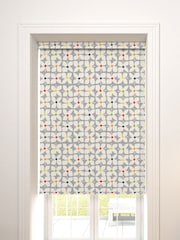 Grey Floral Retro Geo Made To Measure Roller Blind - Image 1 of 5