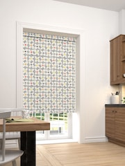 Grey Floral Retro Geo Made To Measure Roller Blind - Image 2 of 5