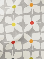 Grey Floral Retro Geo Made To Measure Roller Blind - Image 3 of 5