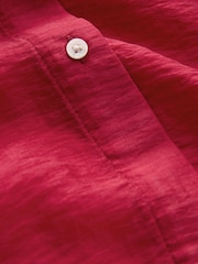 Red TENCEL™ Blend Belted Shirt Dress with Linen - Image 8 of 10
