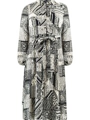 Live Unlimited Curve Mono Patchwork Paisley Print Midaxi Black Shirt Dress - Image 6 of 6