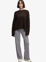 Superdry Blue/Brown Stripe Athletic Essentials Fold Over Joggers - Image 1 of 7