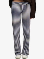 Superdry Blue/Brown Stripe Athletic Essentials Fold Over Joggers - Image 4 of 7