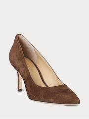 rjava - Lauren Ralph Lauren Camel Lanette Suede salonarji in čevlji z visoko peto - Slika 1 iz 4