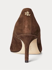 rjava - Lauren Ralph Lauren Camel Lanette Suede salonarji in čevlji z visoko peto - Slika 3 iz 4
