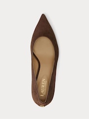 rjava - Lauren Ralph Lauren Camel Lanette Suede salonarji in čevlji z visoko peto - Slika 4 iz 4